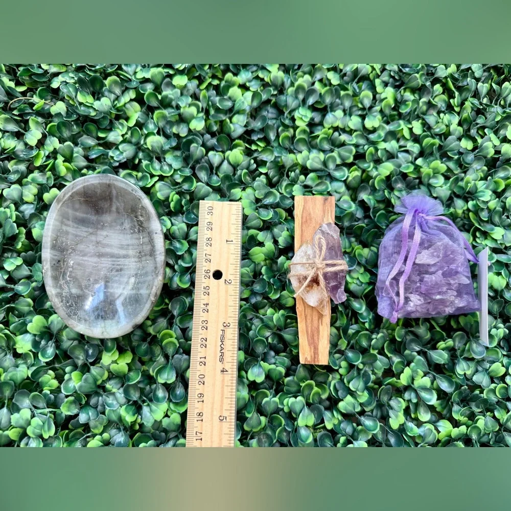 Labradorite Bowl Gift Set with Palo Santo, Amethyst & Citrine